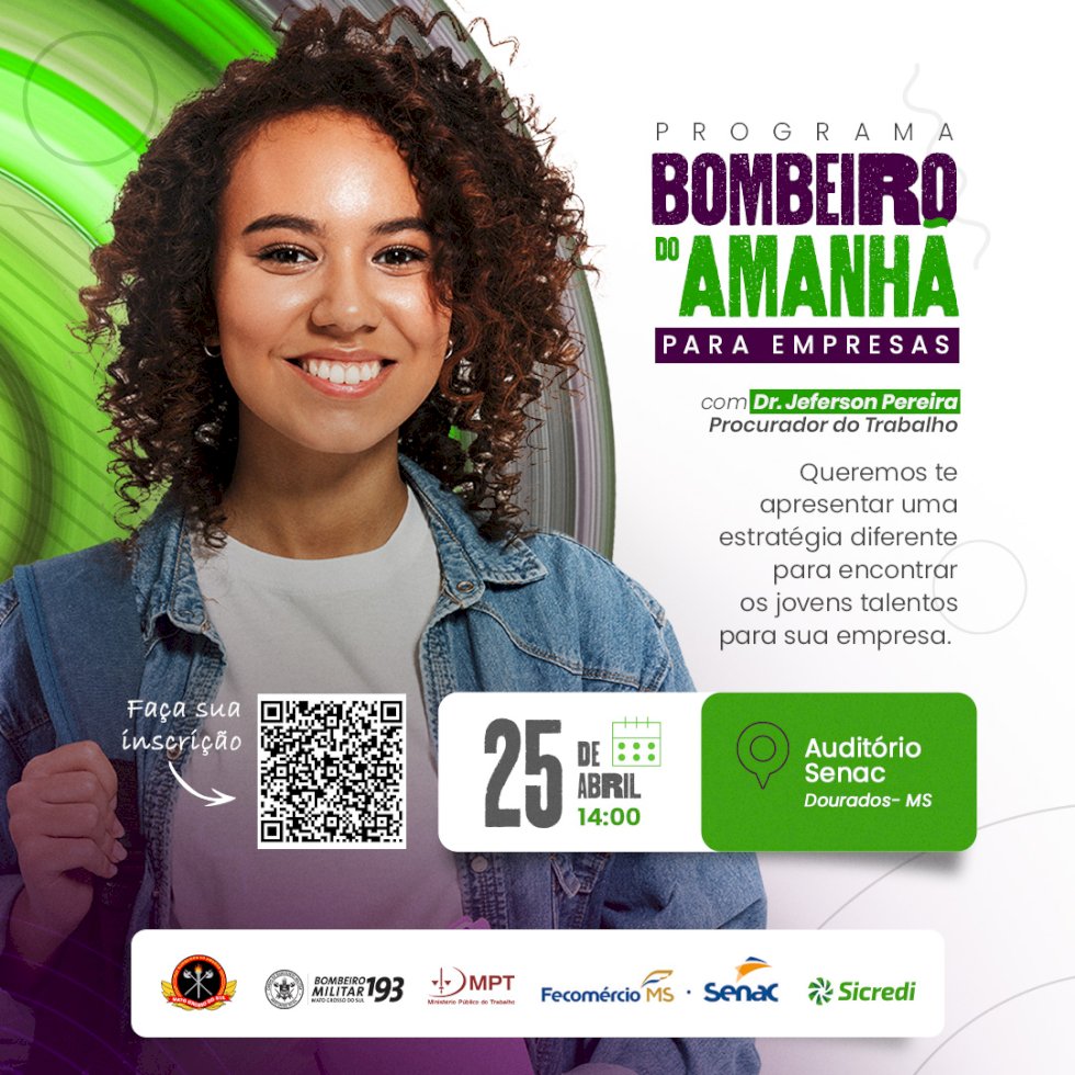 Sicredi Centro-Sul MS, Bombeiros e parceiros apresentam o programa O Bombeiro do Amanhã em evento nesta terça-feira