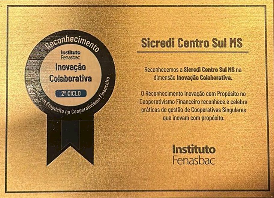 Sicredi Centro-Sul MS/BA é reconhecida com selo de Inovação Colaborativa
