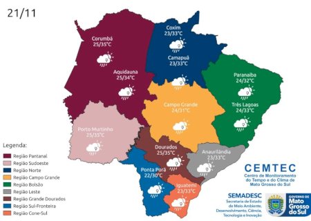 Terça-feira tem previsão de chuvas e tempo instável atinge todo o Estado