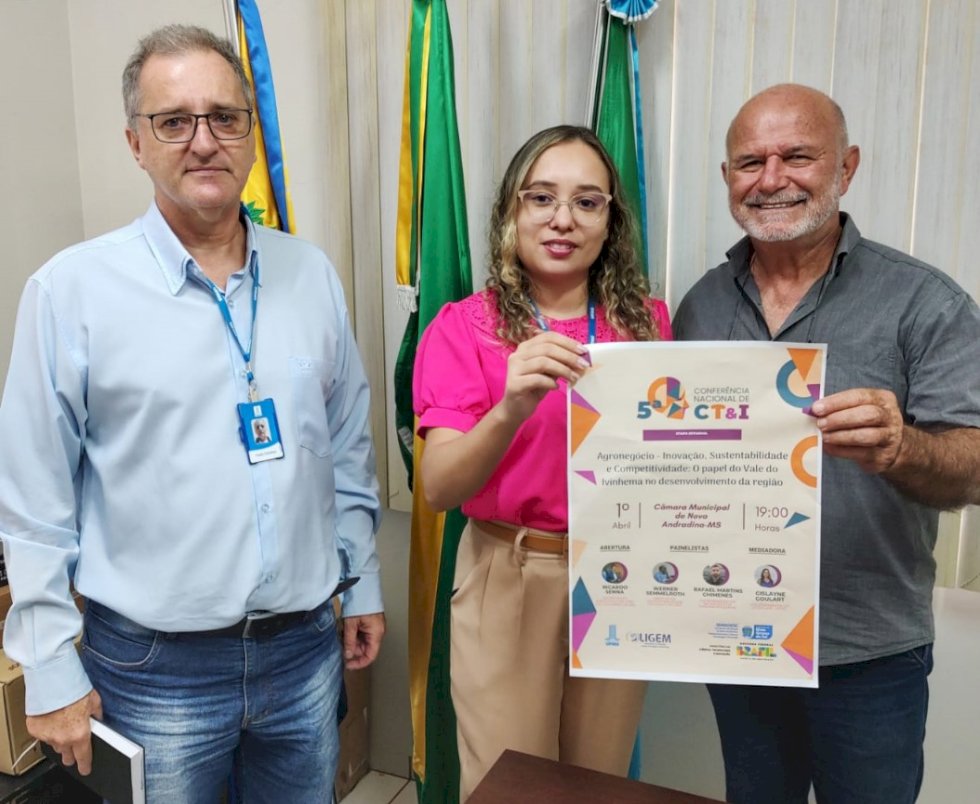 Representantes da UFMS visitaram a Câmara de Ivinhema para falar sobre 5ª Conferência Nacional de Ciência, Tecnologia e Inovação