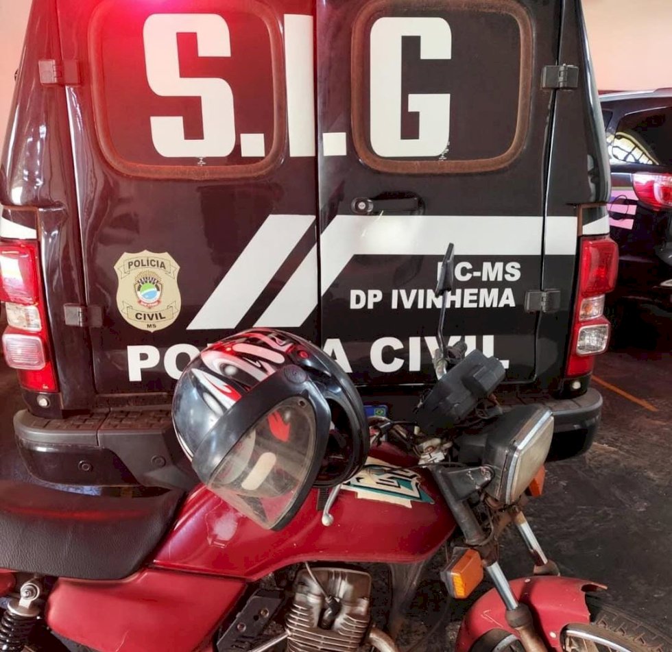 Ivinhema - Policia Civil recupera moto furtada e prende suspeito em flagrante