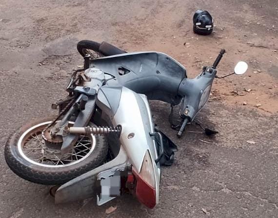 Ivinhema - Acidente envolvendo moto e carro deixa uma vítima ferida