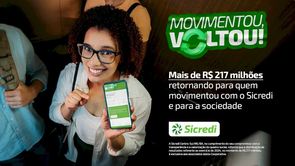Sicredi Centro-Sul MS/BA alcança mais de R$ 217 milhões em resultados financeiros em 2024