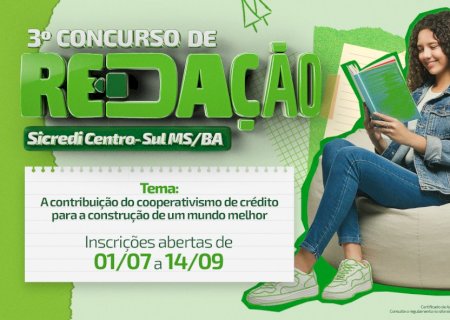Últimos dias para se inscrever no Concurso de Redação da Sicredi Centro-Sul MS/BA