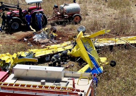 Piloto morre após avião agrícola cair em plantação de soja
