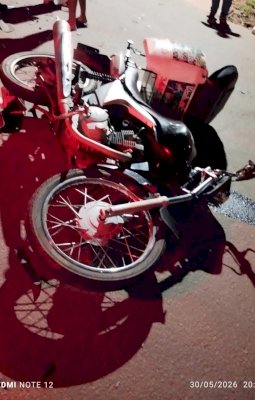 Ivinhema- Acidente envolvendo um carro e moto na Av Brasil deixou uma vítima com ferimentos graves