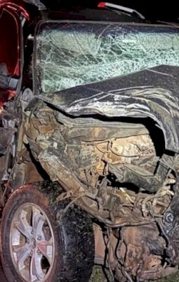 Acidente envolvendo dois carros e carreta deixa quatro feridos na MS-276, em Deodápolis