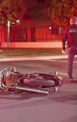Acidente entre motocicleta e carro deixa uma pessoa ferida em Ivinhema