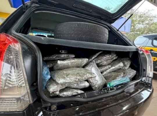 Ivinhema - PRF apreende cerca de 200 quilos de drogas na base operacional de Vila Amandina