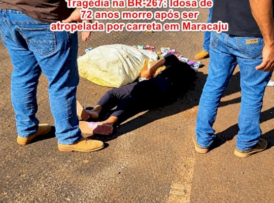 Tragédia na BR-267: Idosa de 72 anos morre após ser atropelada por carreta