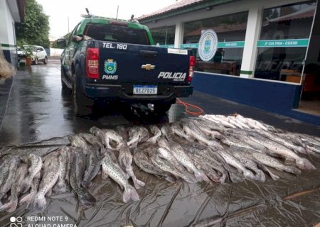 PMA autuam em R$ 10,2 mil pescador profissional que foge da embarcação e é preso com 360 kg de pescado.