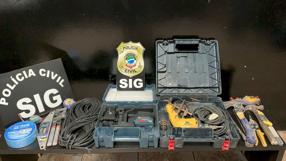 Nova Andradina - Polícia Civil identifica autores de furto em uma construção e recupera os objetos subtraídos