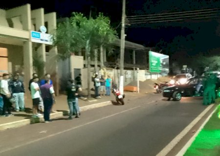 Ivinhema - Acidente entre carro e moto deixa um motociclista com ferimentos gravíssimo