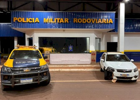 Polícia Militar Rodoviária apreendeu mais de mil e quinhentos pacotes de cigarros contrabandeados, após perseguição na MS - 276 em Deodápolis